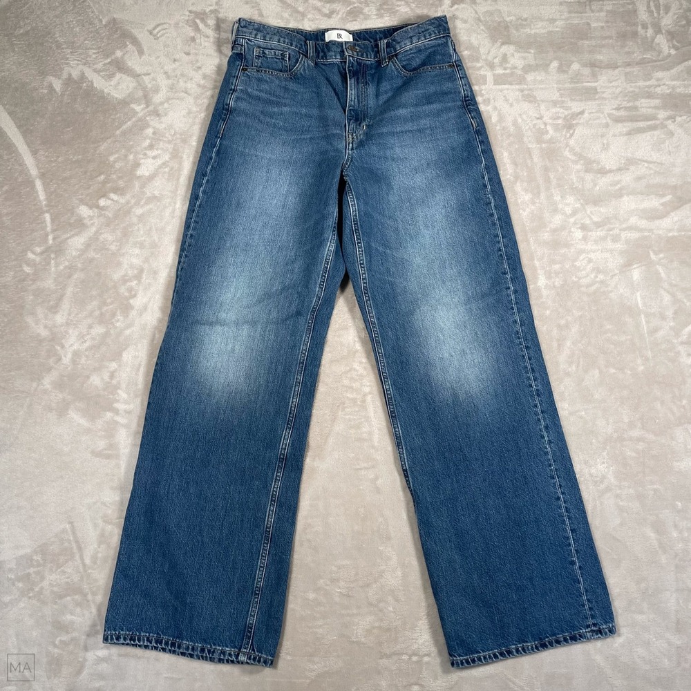 Banana Republic Women's Jeans High Rise Rigid Wide Leg Denim 31L (Long) Blue